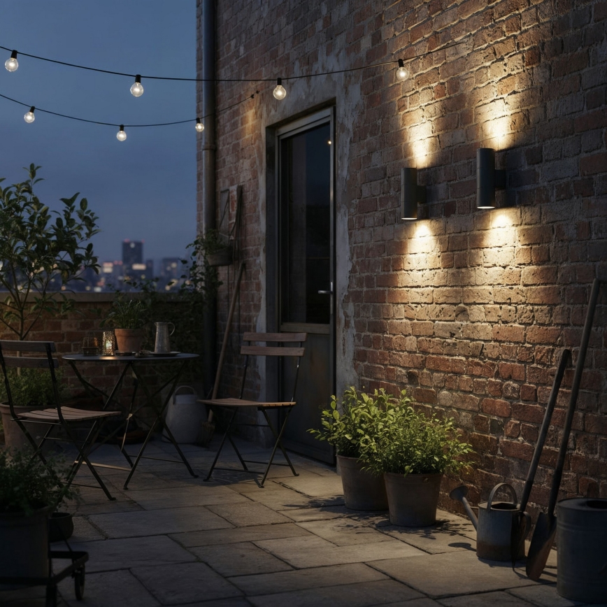 Ideal Lux - Kinkiet zewnętrzny GUN 2xGU10/35W/230V IP44 antracyt