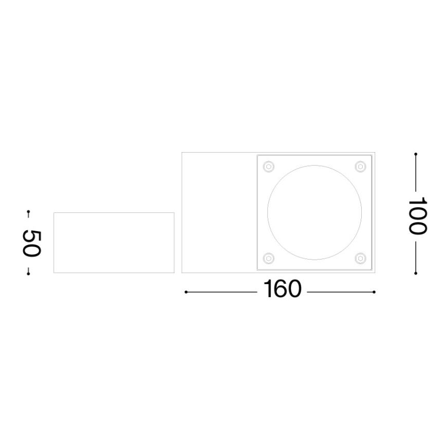Ideal Lux - Kinkiet zewnętrzny SIRIO 1xGX53/9W/230V IP65 antracyt