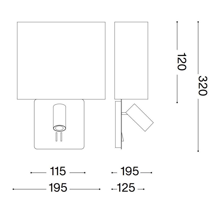 Ideal Lux - Klosz zamienny do kinkietu GEA biały