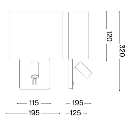 Ideal Lux - Klosz zamienny do kinkietu GEA czarny