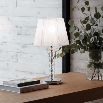 Ideal Lux - Kryształowa lampa stołowa PEGASO 1xE27/60W/230V chrom błyszczący