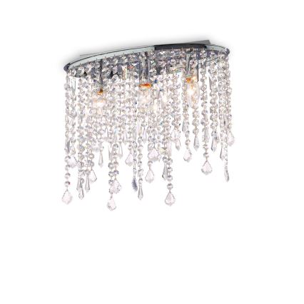 Ideal Lux - Kryształowa lampa sufitowa RAIN 3xE14/40W/230V błyszczący chrom