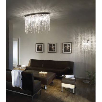 Ideal Lux - Kryształowa lampa sufitowa RAIN 3xE14/40W/230V błyszczący chrom