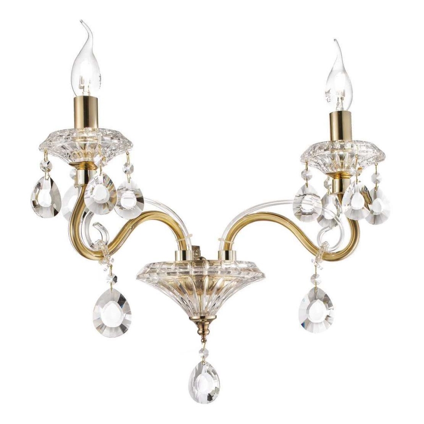 Ideal Lux - Kryształowa naścienny lampa NEGRESCO 2xE14/28W/230V złoty
