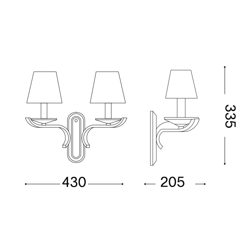 Ideal Lux - Kryształowa naścienny lampa PEGASO 2xE14/28W/230V złoty