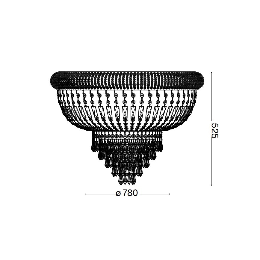 Ideal Lux - Kryształowe oświetlenie suf. DUBAI 24xE14/28W/230V śr. 78 cm chrom błyszczący