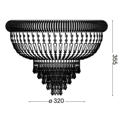 Ideal Lux - Kryształowe oświetlenie suf. DUBAI 3xE14/28W/230V śr. 32 cm złote