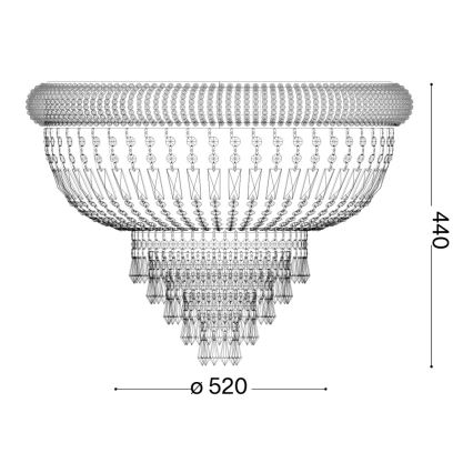 Ideal Lux - Kryształowe oświetlenie suf. DUBAI 6xE14/28W/230V śr. 52 cm złote