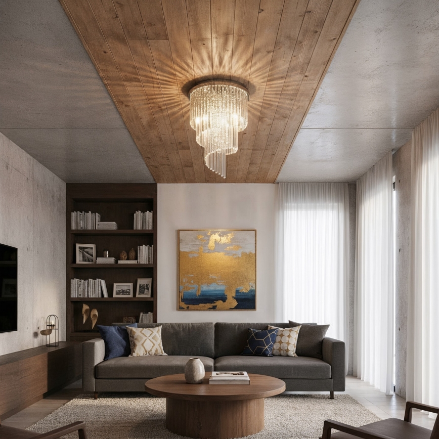 Ideal Lux - Kryształowy żyrandol natynkowy CARLTON 12xE14/40W/230V śr. 50 cm chrom błyszczący