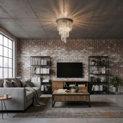 Ideal Lux - Kryształowy żyrandol natynkowy CARLTON 12xE14/40W/230V śr. 50 cm chrom błyszczący