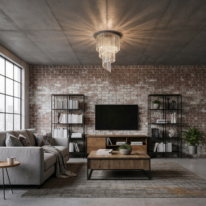 Ideal Lux - Kryształowy żyrandol natynkowy CARLTON 12xE14/40W/230V śr. 50 cm chrom błyszczący