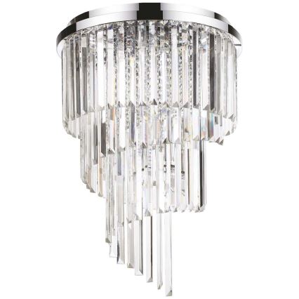 Ideal Lux - Kryształowy żyrandol natynkowy CARLTON 12xE14/40W/230V śr. 50 cm chrom błyszczący