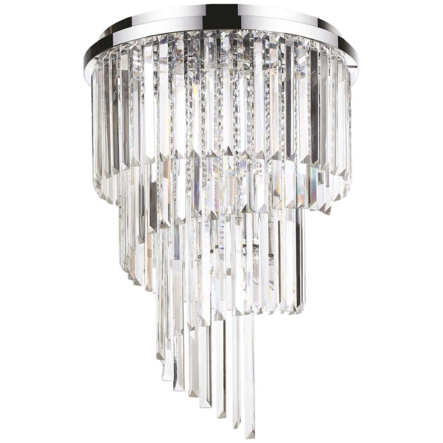 Ideal Lux - Kryształowy żyrandol natynkowy CARLTON 12xE14/40W/230V śr. 50 cm chrom błyszczący