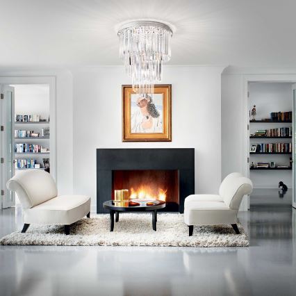 Ideal Lux - Kryształowy żyrandol natynkowy CARLTON 12xE14/40W/230V śr. 50 cm chrom błyszczący