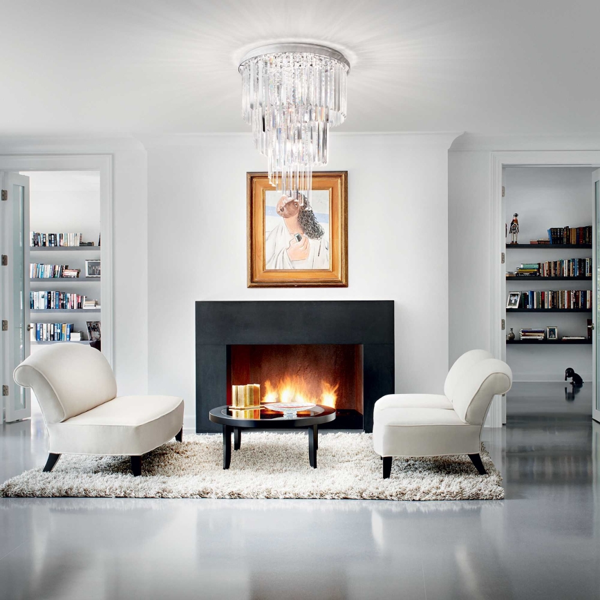 Ideal Lux - Kryształowy żyrandol natynkowy CARLTON 12xE14/40W/230V śr. 50 cm chrom błyszczący