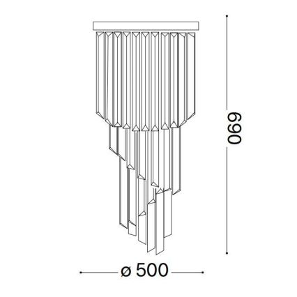 Ideal Lux - Kryształowy żyrandol natynkowy CARLTON 12xE14/40W/230V śr. 50 cm chrom błyszczący
