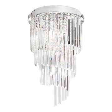 Ideal Lux - Kryształowy żyrandol natynkowy CARLTON 8xE14/40W/230V śr. 40 cm chrom błyszczący