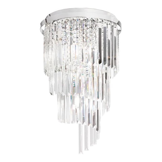 Ideal Lux - Kryształowy żyrandol natynkowy CARLTON 8xE14/40W/230V śr. 40 cm chrom błyszczący