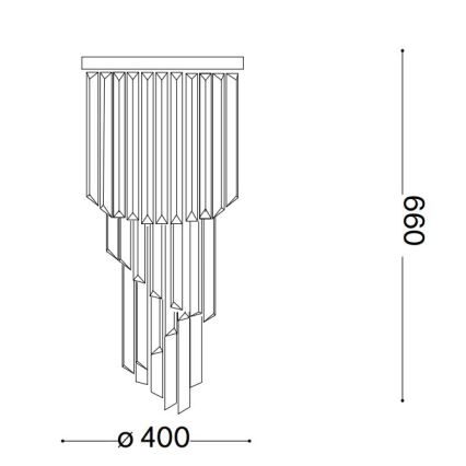 Ideal Lux - Kryształowy żyrandol natynkowy CARLTON 8xE14/40W/230V śr. 40 cm chrom błyszczący