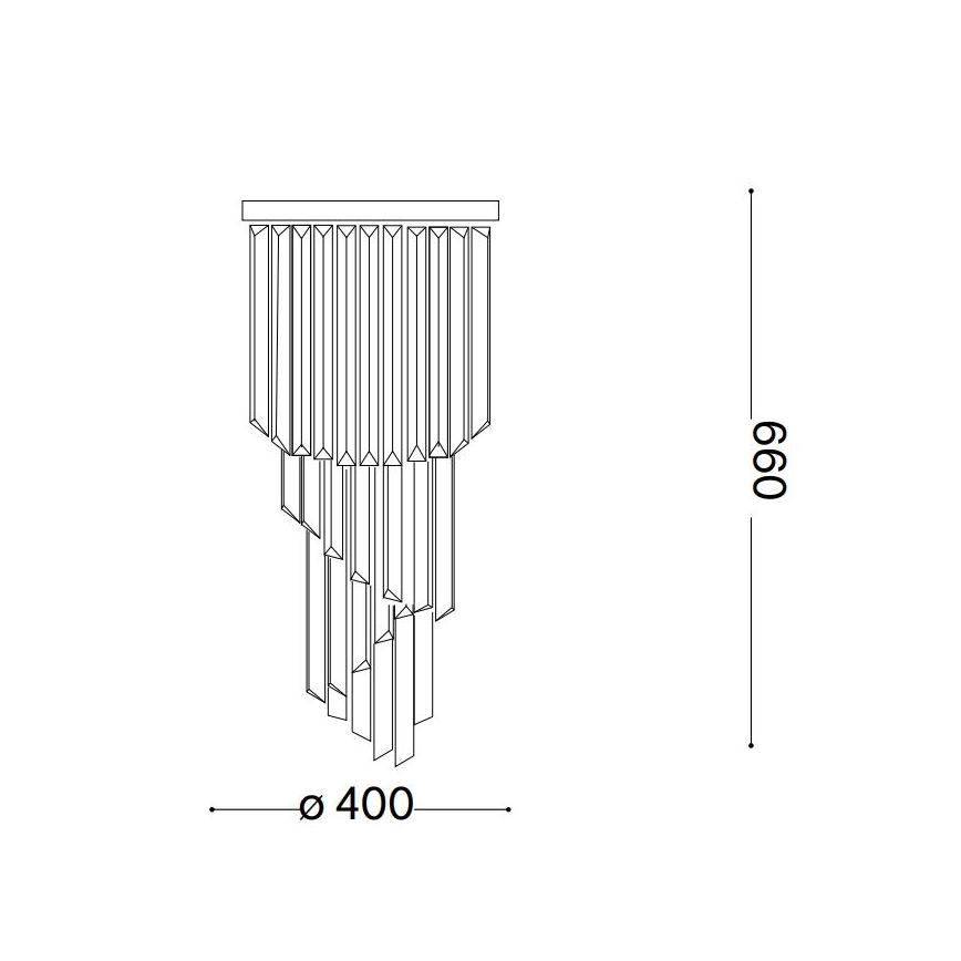 Ideal Lux - Kryształowy żyrandol natynkowy CARLTON 8xE14/40W/230V śr. 40 cm chrom błyszczący