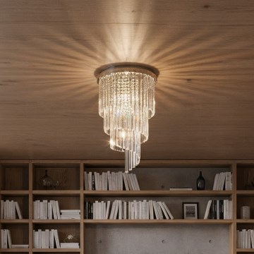 Ideal Lux - kryształowy żyrandol przysufitowy LED CARLTON 8xE14/40W/230V śr. 40 cm chrom błyszczący