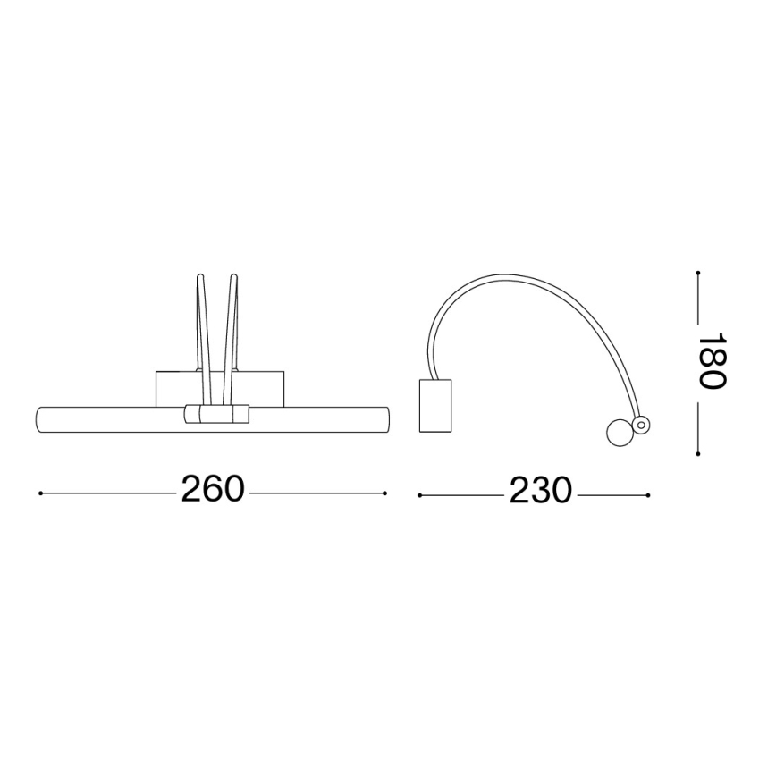 Ideal Lux - Lampa LED do obrazów BOW LED/3,5W/230V CRI 90 26 cm mosiądz