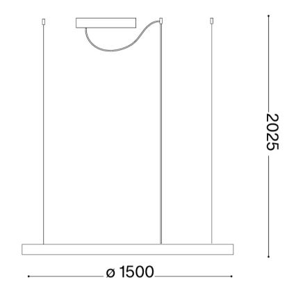 Ideal Lux - Lampa LED na linkach ORACLE SLIM LED/83W/230V 4000K śr. 150 cm złota