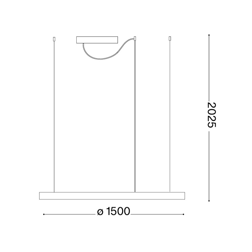 Ideal Lux - Lampa LED na linkach ORACLE SLIM LED/83W/230V 4000K śr. 150 cm złota