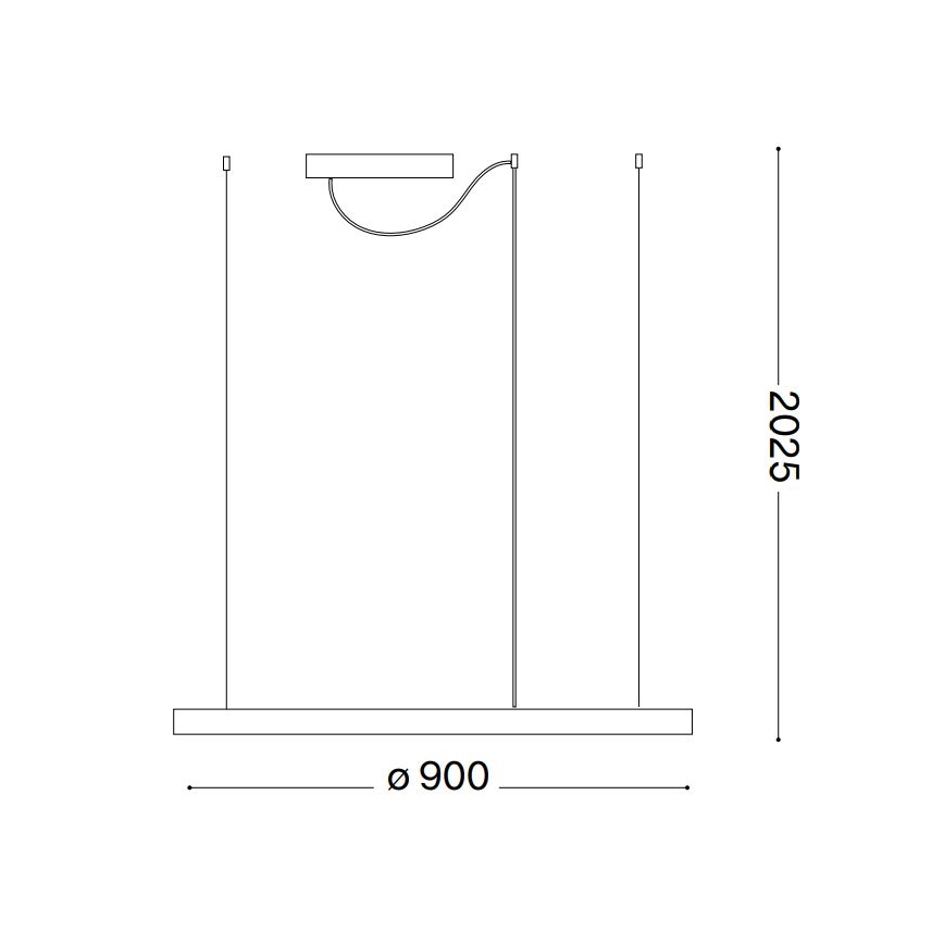 Ideal Lux - Regulowany żyrandol LED na linkach ORACLE SLIM LED/43W/230V 3000K śr. 90 cm czarny