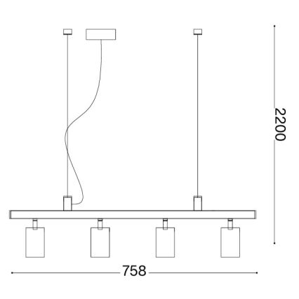 Ideal Lux - Lampa LED wisząca na linkach DYNAMITE 4xGU10/7W/230V CRI 90 mosiądz