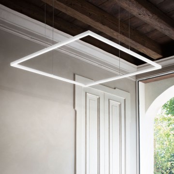 Ideal Lux - Lampa LED wisząca na linkach ORACLE SLIM LED/53W/230V 3000K CRI 90 90x90 cm biała