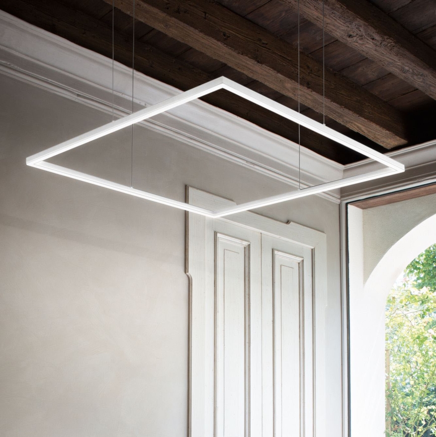 Ideal Lux - Lampa LED wisząca na linkach ORACLE SLIM LED/53W/230V 3000K CRI 90 90x90 cm biała