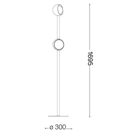 Ideal Lux - Lampa stojąca LED BLOOM 2xLED/5,5W/230V CRI 90 złota/dymny beż
