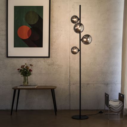 Ideal Lux - Lampa stojąca LED PERLAGE 4xG9/3W/230V czarna/dymiona