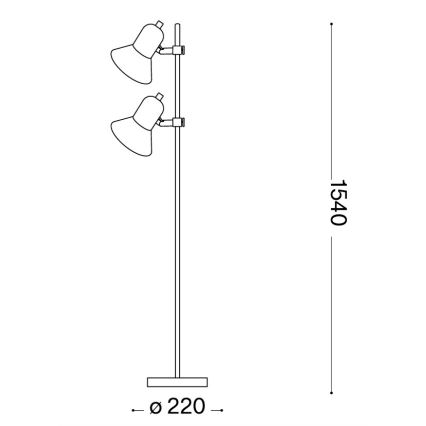 Ideal Lux - Lampa stojąca POLLY 2xE27/60W/230V srebrna