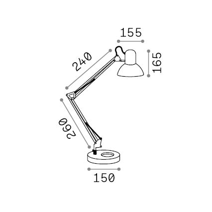 Ideal Lux - Lampa stołowa 1xE27/42W/230V czarna