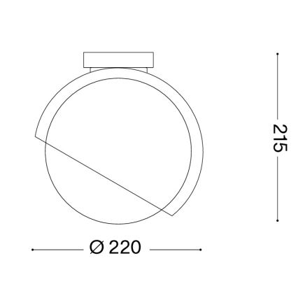 Ideal Lux - Lampa sufitowa BLOOM 1xE27/42W/230V śr. 22 cm złota/dymno-beżowa