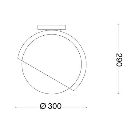 Ideal Lux - Lampa sufitowa BLOOM 1xE27/42W/230V śr. 30 cm czarna