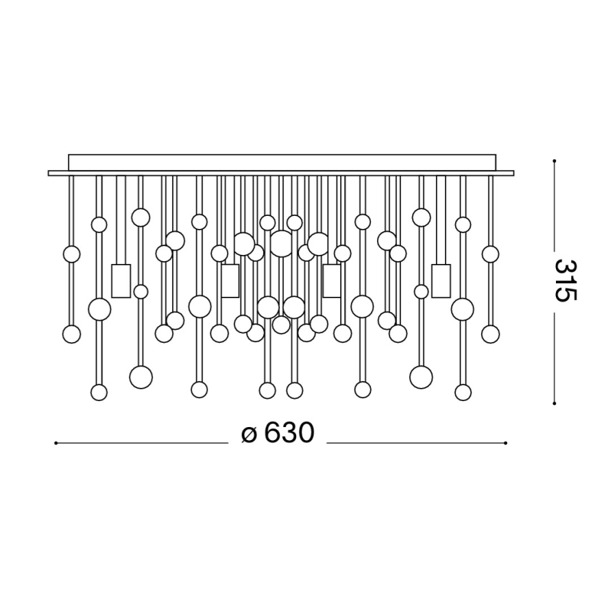 Ideal Lux - Lampa sufitowa LED NEVE 12xG9/3W/230V śr. 63 cm chrom błyszczący