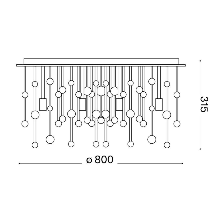 Ideal Lux - Lampa sufitowa LED NEVE 15xG9/3W/230V śr. 80 cm chrom błyszczący