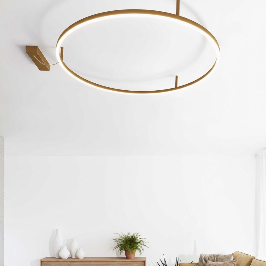Ideal Lux - Lampa sufitowa LED ORACLE SLIM, 29W, 230V, 3000K, CRI 90, średnica 50 cm, złota
