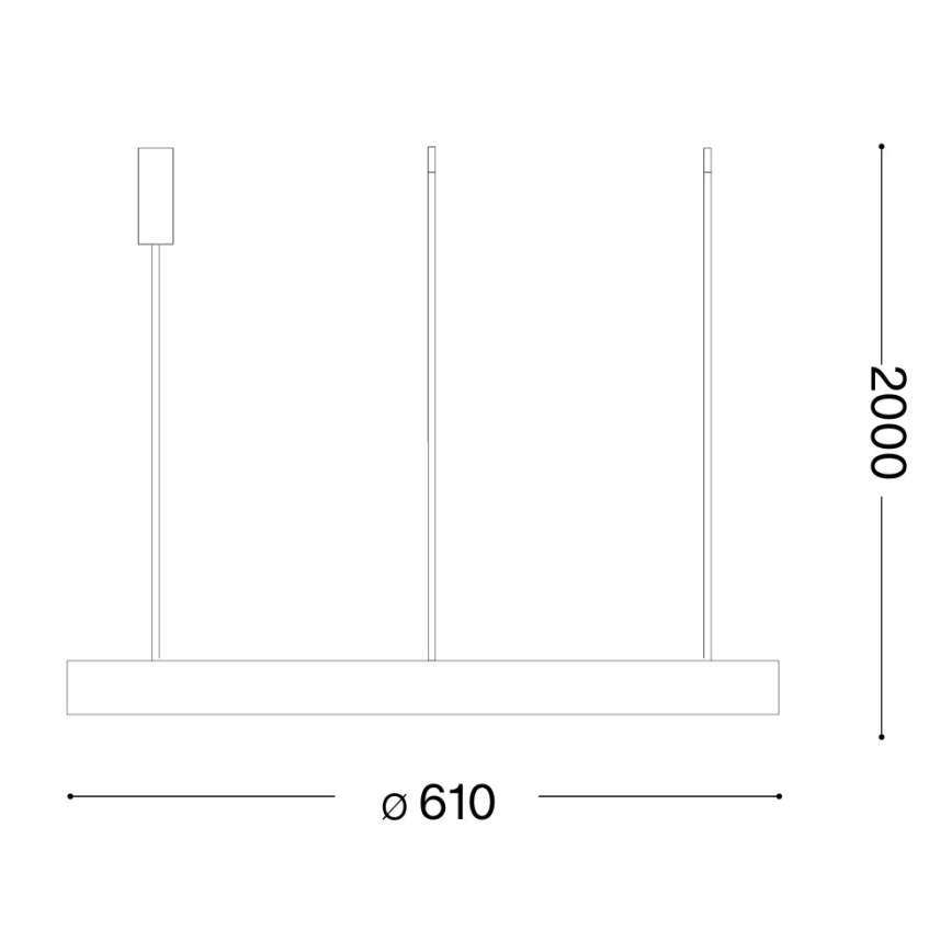 Ideal Lux - Lampa wisząca LED na lince GEMINI LED/47W/230V 2700K śr. 61 cm CRI 90 biała