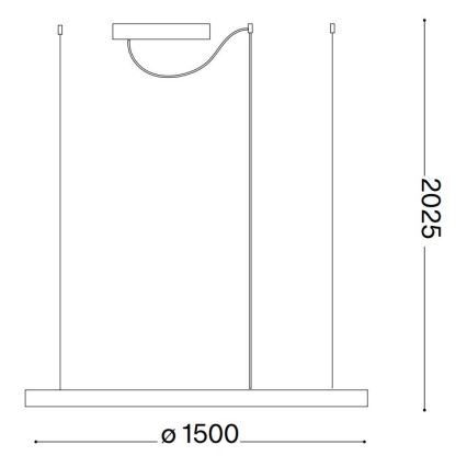 Ideal Lux - Lampa wisząca LED na linkę ORACLE SLIM LED/29W/230V 2700K CRI 90, średnica 50 cm, biała