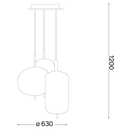 Ideal Lux - Lampa wisząca LED na lince UMILE LED/55W/230V śr. 63 cm CRI 90 mosiądz/biały