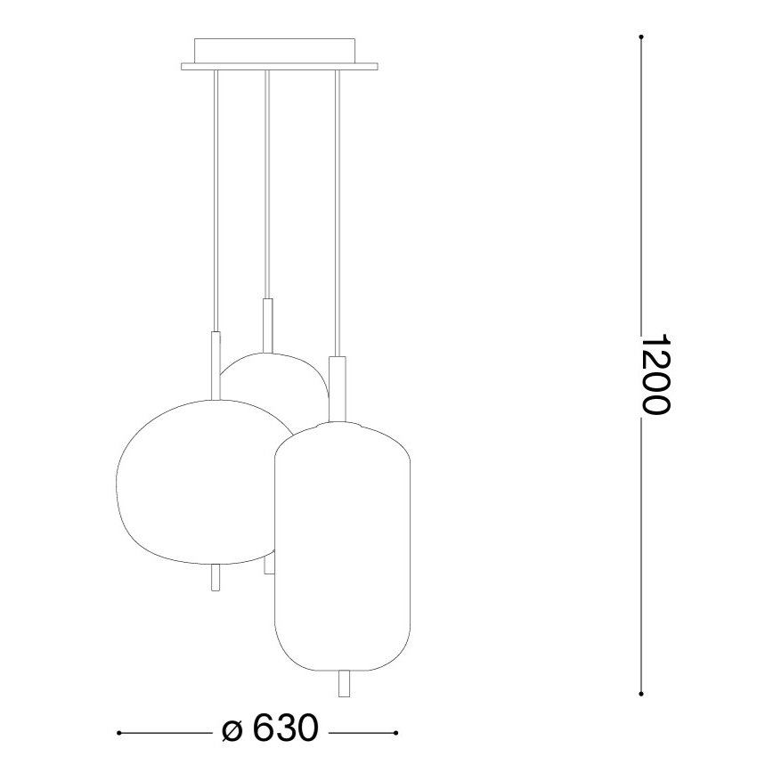 Ideal Lux - Lampa wisząca LED na lince UMILE LED/55W/230V śr. 63 cm CRI 90 mosiądz/biały