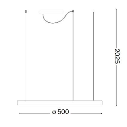 Ideal Lux - Lampa wisząca na przewodzie ORACLE SLIM LED/29W/230V 4000K CRI 90 śr. 50 cm biała