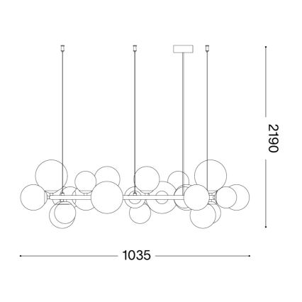 Ideal Lux - Lampa wisząca LED na linkach PERLAGE 25xG9/3W/230V 110 cm złota/biała