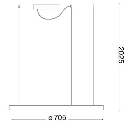 Ideal Lux - LED żyrandol na lince ORACLE SLIM LED/37W/230V 4000K CRI 90, śr. 70 cm, biały