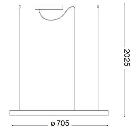 Ideal Lux - LED żyrandol na lince ORACLE SLIM LED/37W/230V 4000K CRI 90, śr. 70 cm, biały