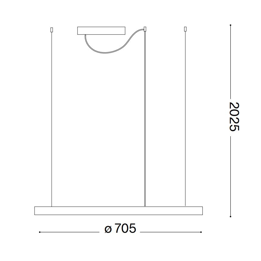 Ideal Lux - LED żyrandol na lince ORACLE SLIM LED/37W/230V 4000K CRI 90, śr. 70 cm, biały